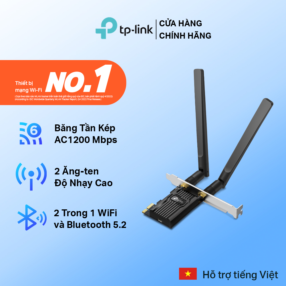Bộ chuyển đổi card wifi tp-link archer tx20e pcie bluetooth 5.2 wifi 6 ax1800