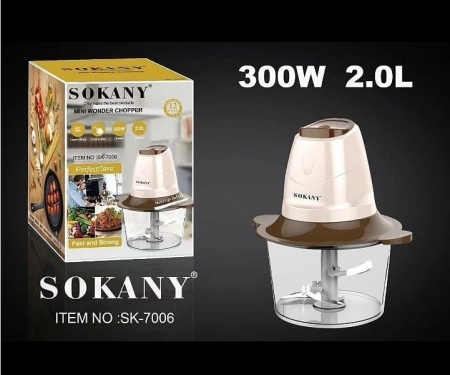 Máy xay thịt 300w 2.0l sokany 7006 cối nhựa abs chắc chắn xay nhanh, hàng nhập khẩu cao cấp chính hãng