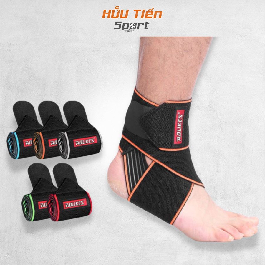 Băng Quấn Bảo Vệ Cổ Chân Thể Thao, Đai Bó Gót Chân Chính Hãng Aolikes AL1527 Tập Gym, Đá Bóng, Cầu Lông
