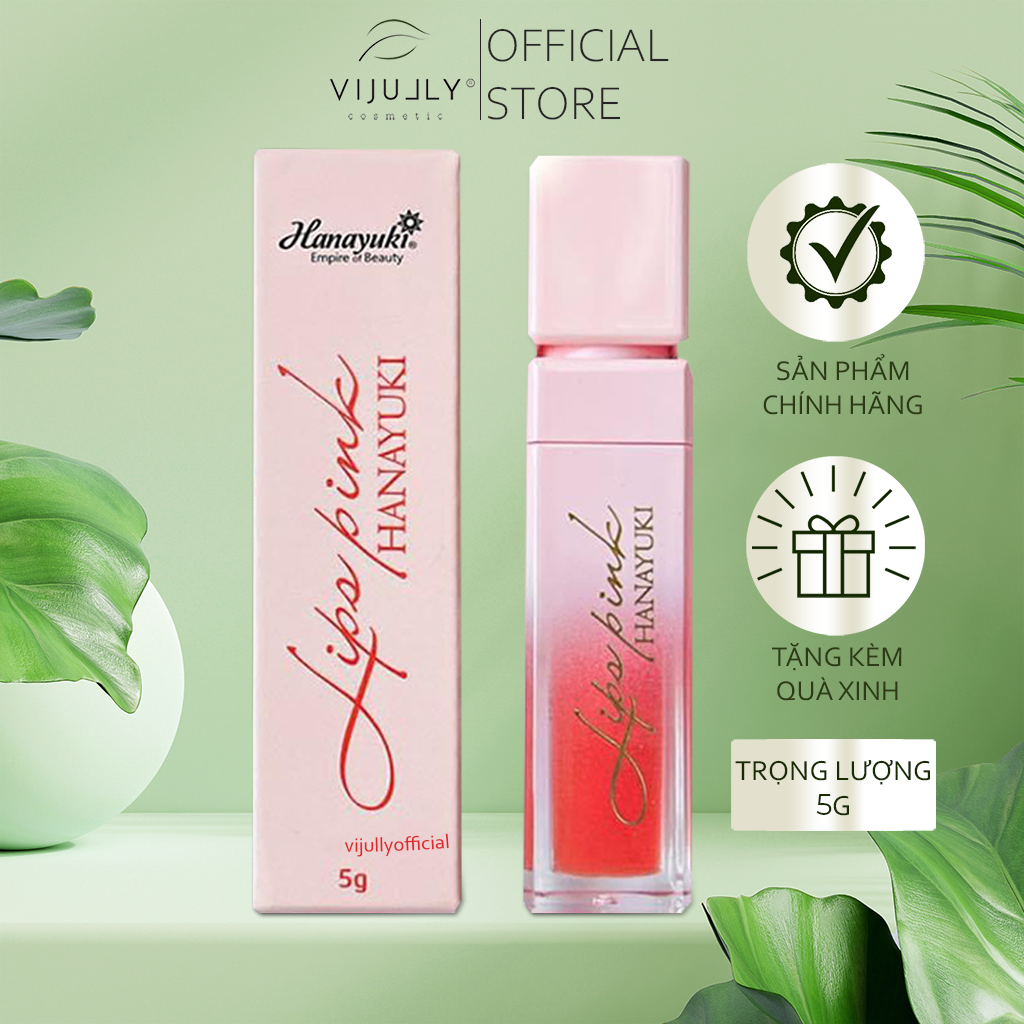 Son dưỡng môi Hanayuki Lips Pink chính hãng dưỡng hồng môi tự nhiên, khử thâm môi 5g