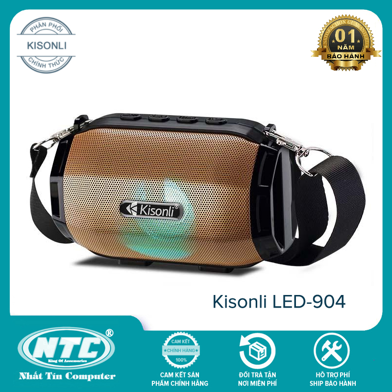 Loa bluetooth kisonli led-904 tws kết nối cùng lúc 2 loa - hỗ trợ thẻ nhớ/usb/aux/fm - hãng phân phối chính thức - nhất tín computer