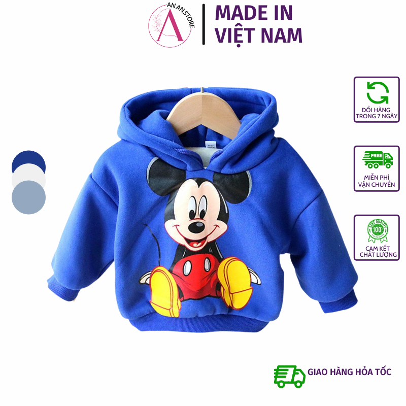 Áo Hoodie Nỉ Cho Bé Trai Và Bé Gái Hình Mickey Từ 5 Đến 32 Kg ANAN STORE QATE D7