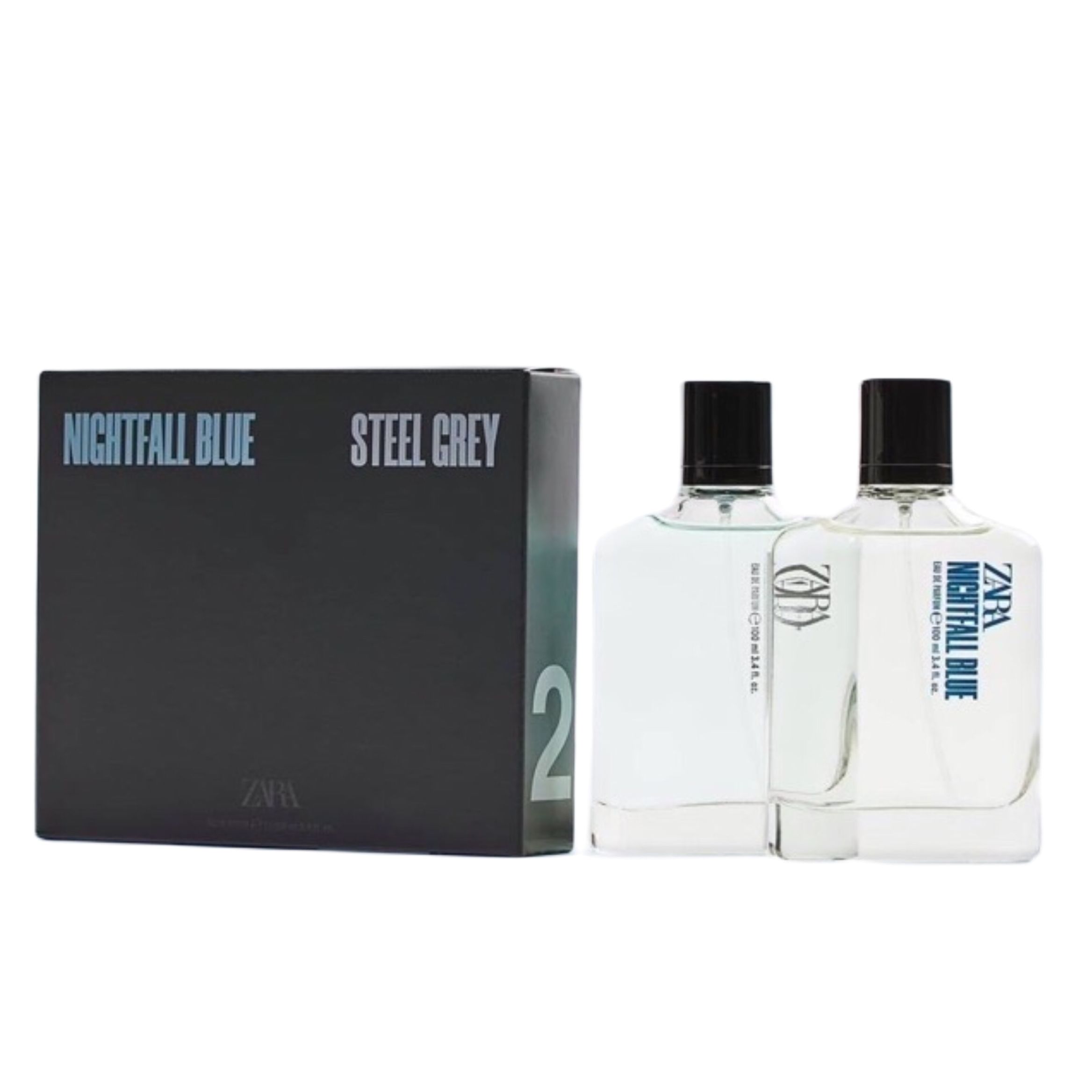 Set nước hoa nam zara nightfall blue 100ml và steel grey 100ml