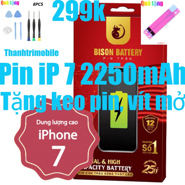 Pin bison 7 dung lượng cao 2250mah