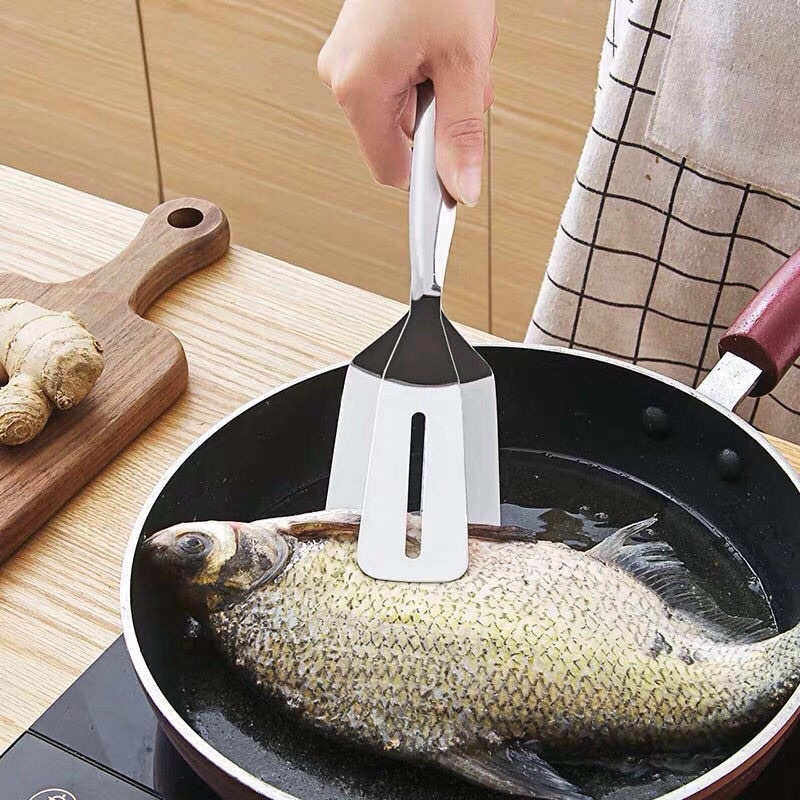 Kẹp inox gắp nóng thức ăn, xẻng gắp thức ăn