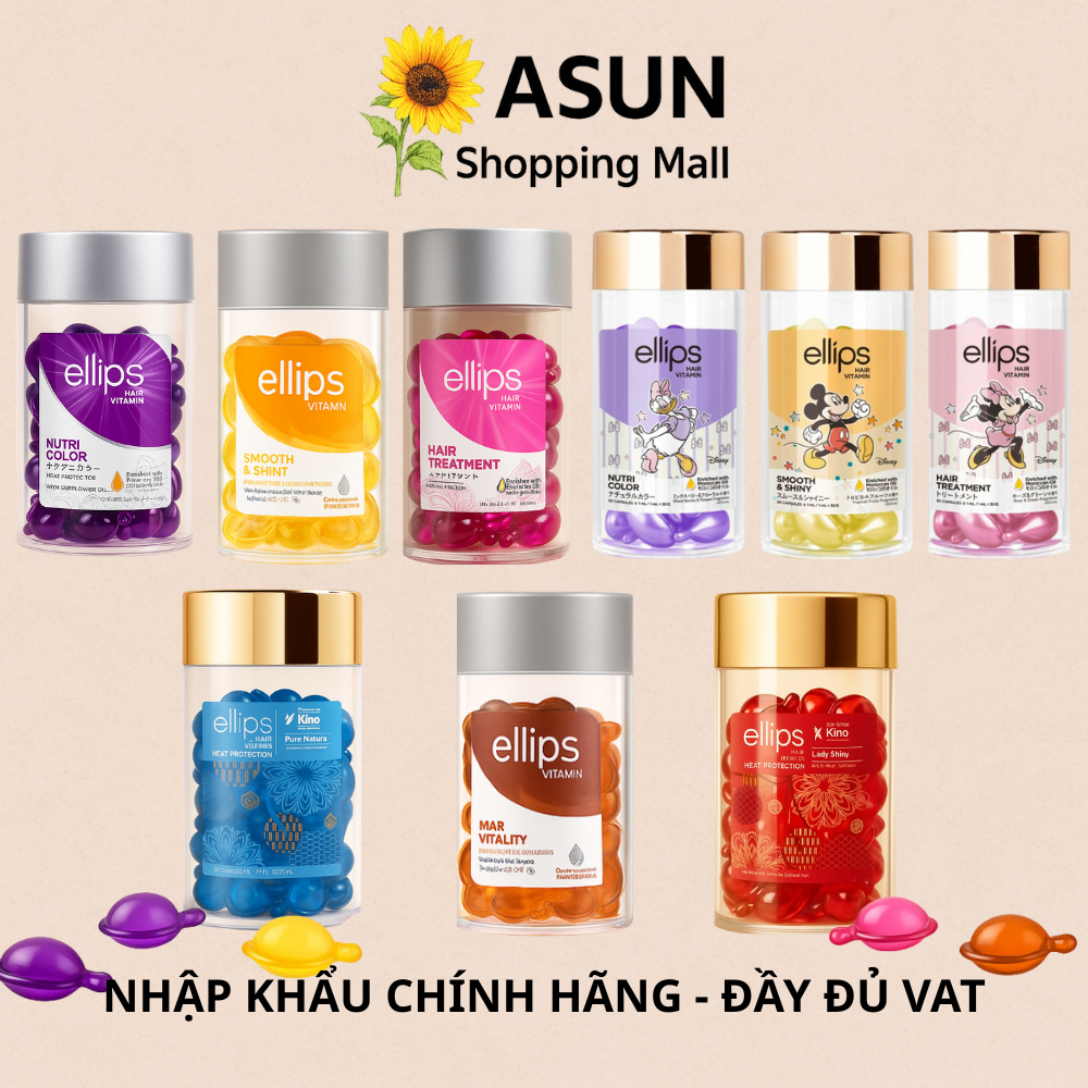  Tinh Dầu Serum Dưỡng Tóc Ellips Hair Vitamin Dưỡng Mềm Mượt Phục Hồi Hư Tổn Giữ Màu Tóc Nhuộm 