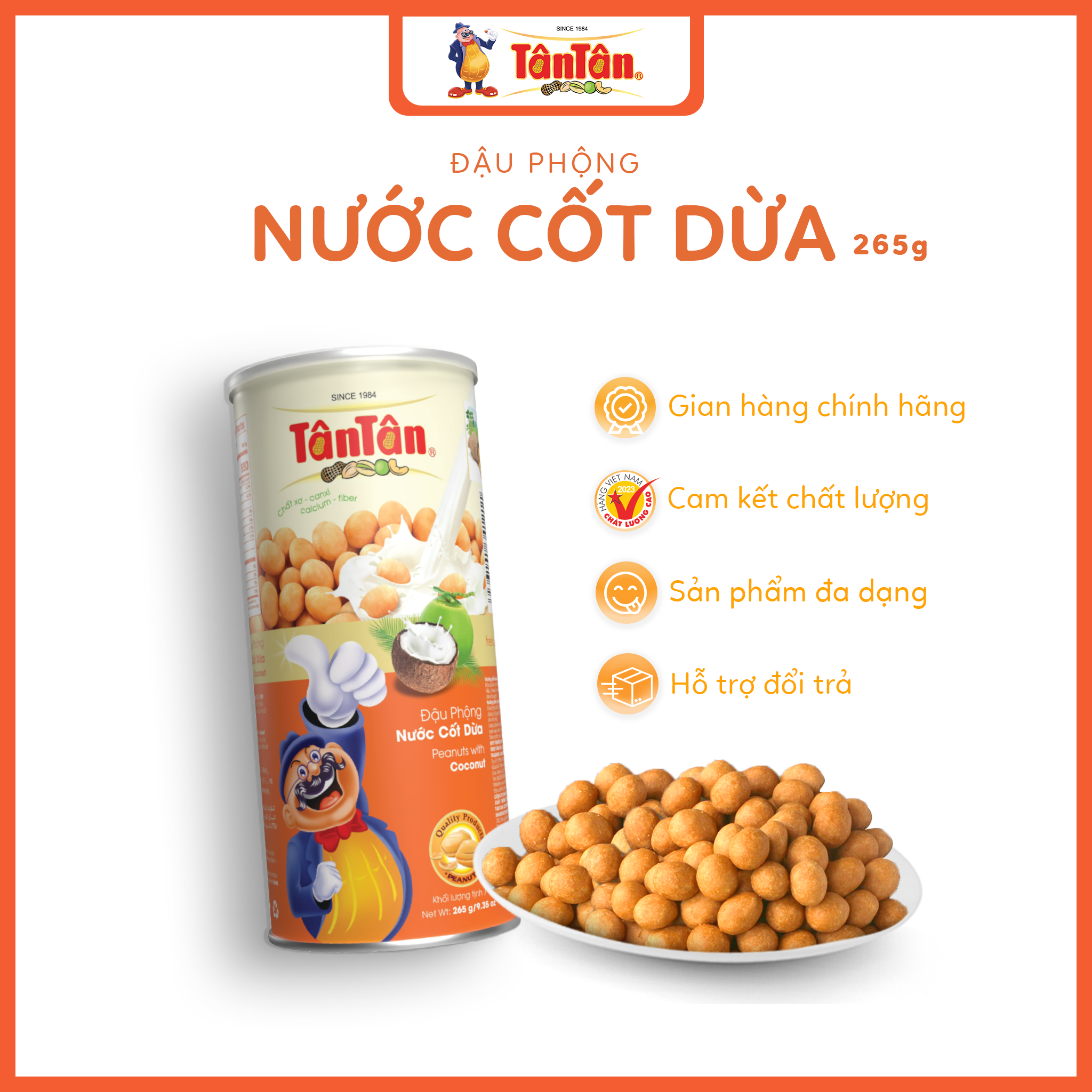 Đậu phộng Nước cốt dừa Tân Tân lon 265g