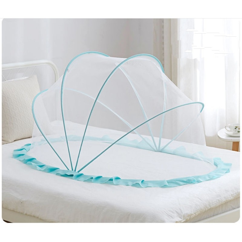 new likado màn chụp cho bé gấp gọn dùng cho giường cũi nôi tiện lợi xanh 4
