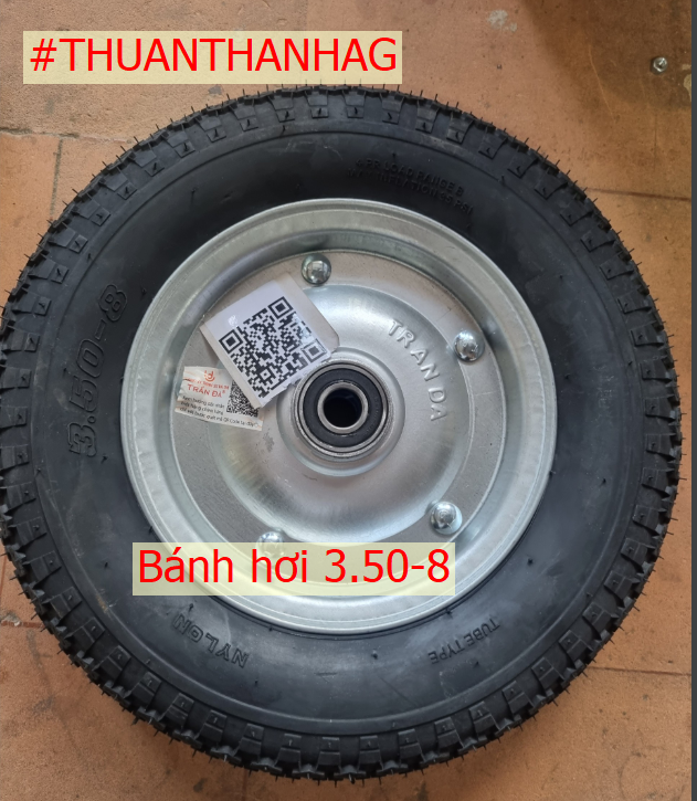 [Chính hãng] Bánh xe rùa Trần Đà, hiệu TranDa bánh hơi, mâm bằng sắt 3.50-8 , 4.00-8 (Phụ Kiện Vỏ, Ruột)