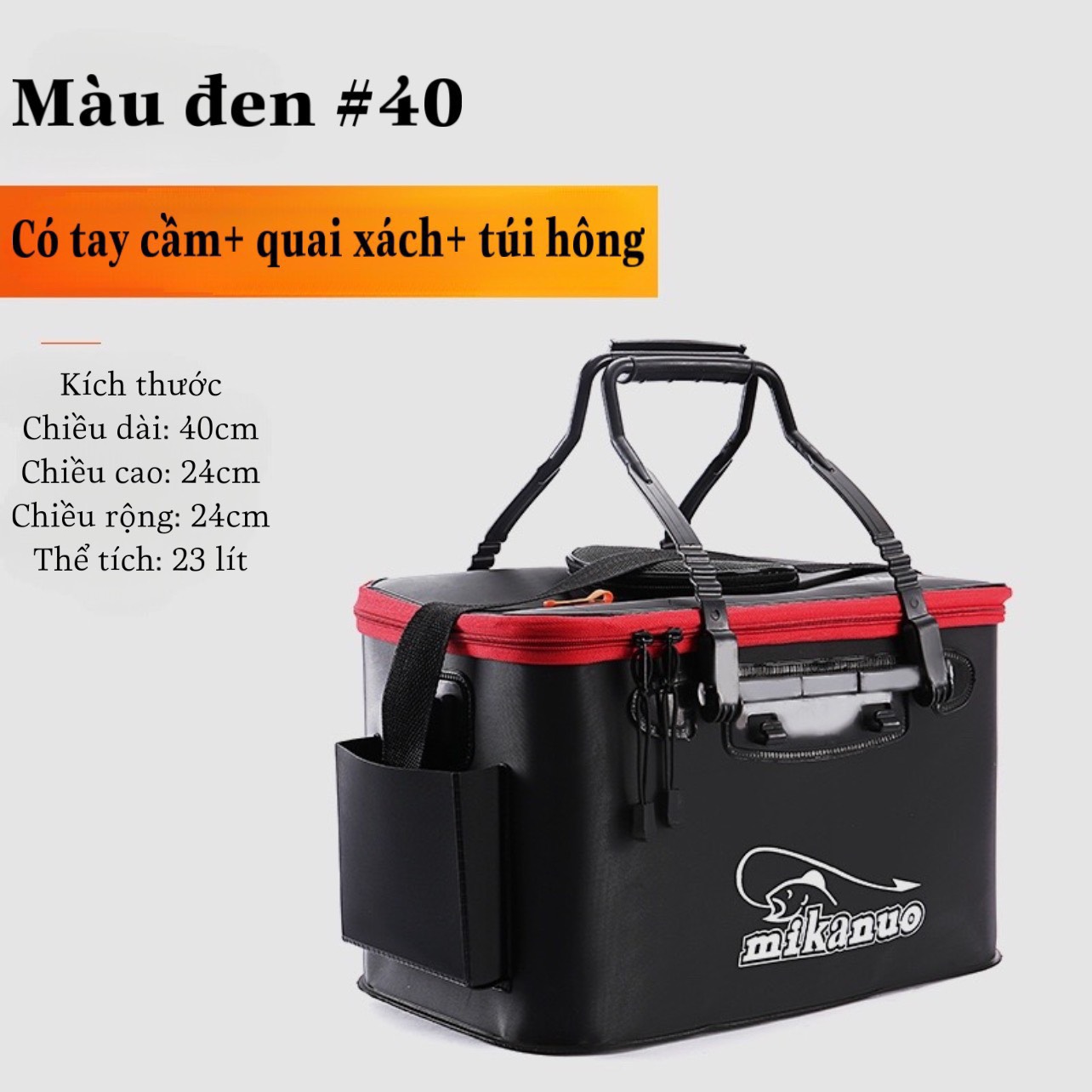 Thùng đựng cá đi câu tiện lợi gấp gọn 30cm - 35cm - 40cm- 45cm -50cm