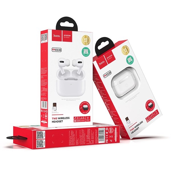 Tai Nghe Bluetooth Không Dây Hoco ES38 Cảm Ứng Chống Ồn Mở Nắp Tự Kết Nối Hỗ Trợ Sạc Không Dây