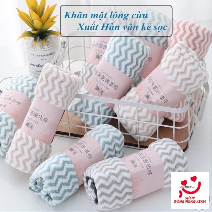 Khăn mặt lông cừu Hàn Quốc - Mềm mịn, thấm hút