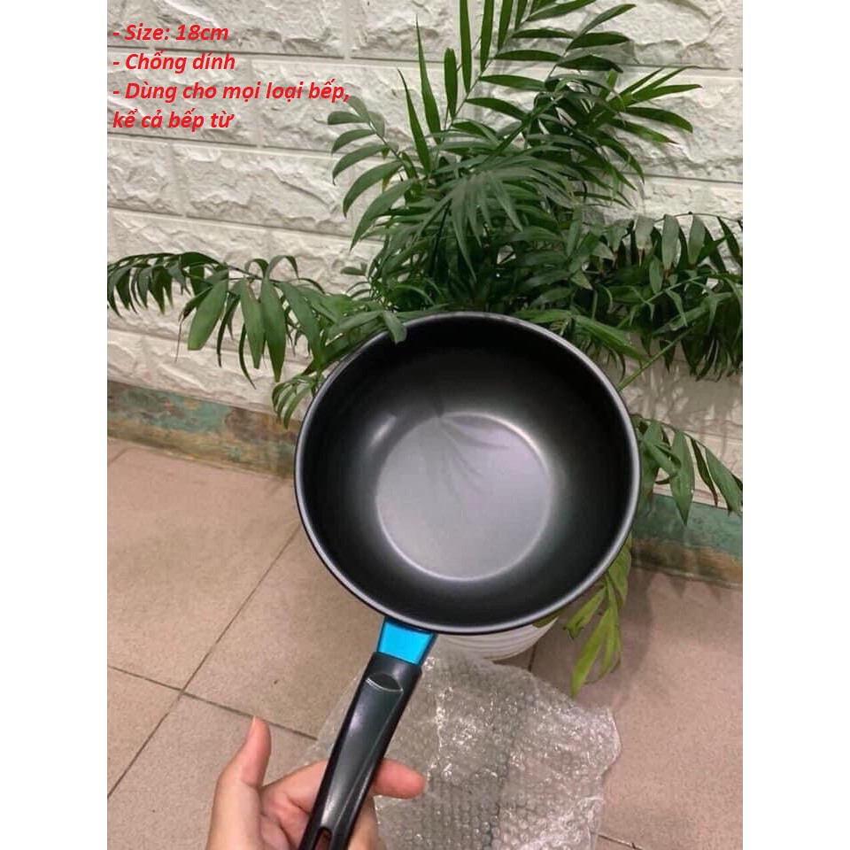 Chảo Chống Dính Lòng Sâu 18cm Dùng Cho Mọi Loại Bếp - Chảo Chống Dính Bếp Từ