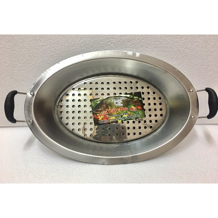 Khay om cá inox cao cấp, khay cá chép om dưa inox cao cấp, dụng cụ om cá