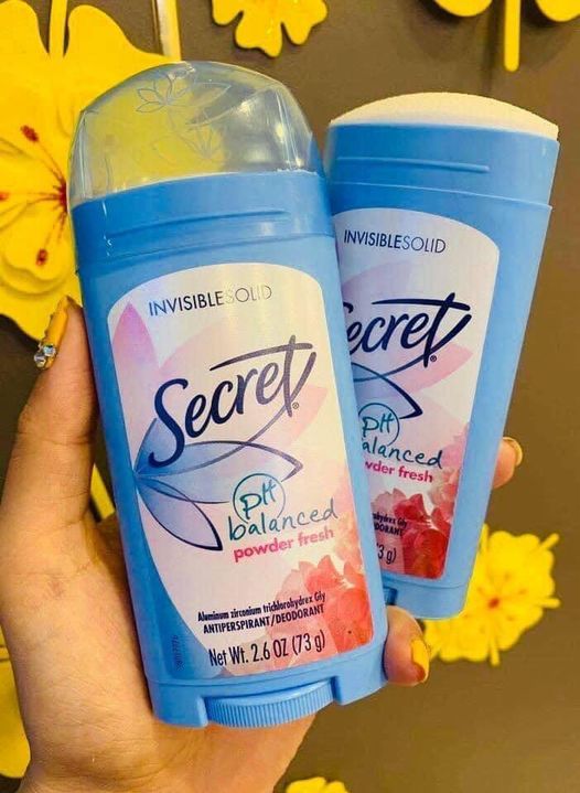 Lăn nách Secret Invisible SolidLăn khử mùi dạng sáp cho nữ giúp cân bằng nồng độ pH ở những vùng da nhạy cảm nhiều mồ hôi.