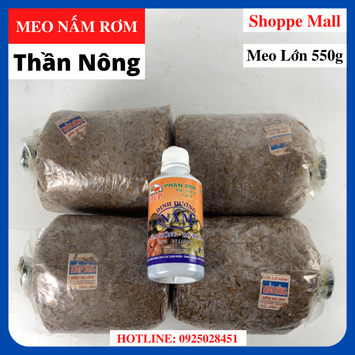 Combo 4 meo nấm rơm + 1 xịt dưỡng nấm - tặng sách kỹ thuật trồng nấm rơm trong nhà