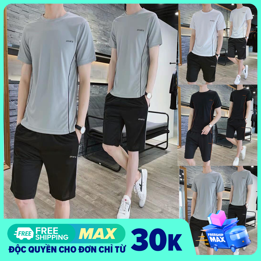 SET ĐỒ BỘ QUẦN ÁO THỂ THAO NAM, MẶC Ở NHÀ, TẬP GYM THUN LẠNH THOÁNG MÁT DB07