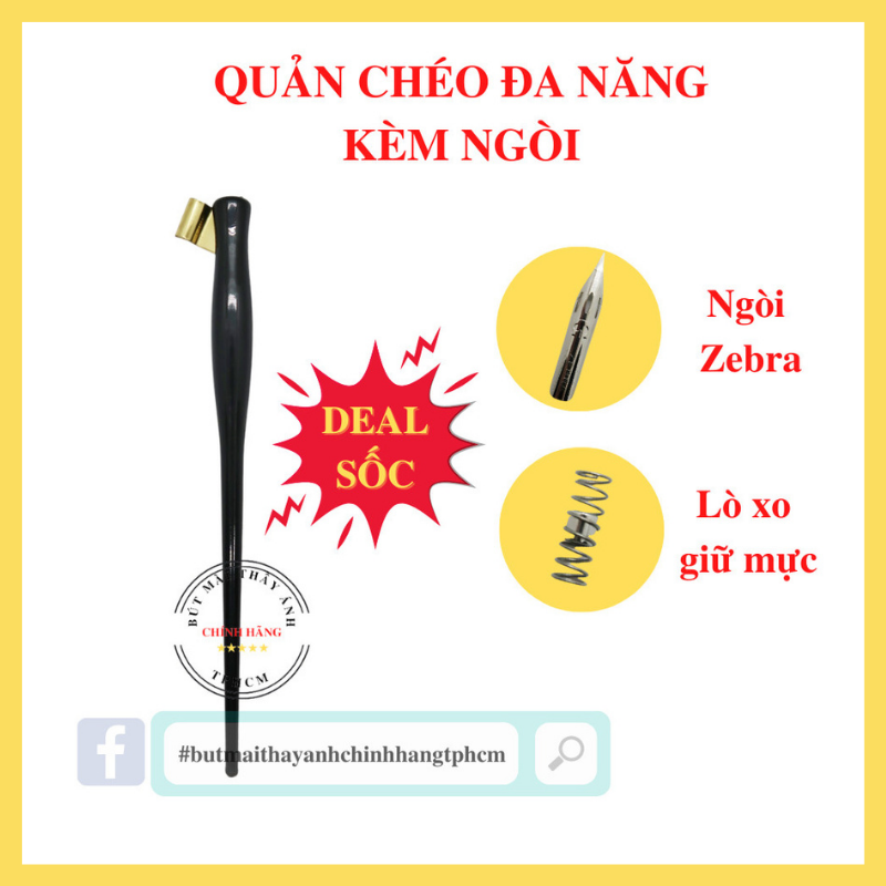 Quản chéo đa năng viết chữ sáng tạo calligraphy, thư pháp kèm ngòi lá tre