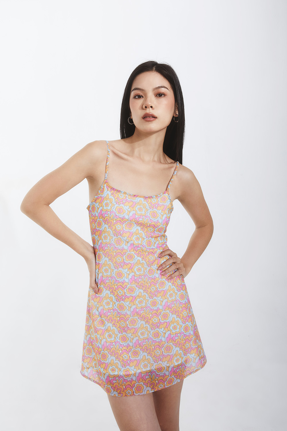 Dottie - đầm thun gắn hai dây in hoa nhí nữ dottie nhiều màu - d0406
