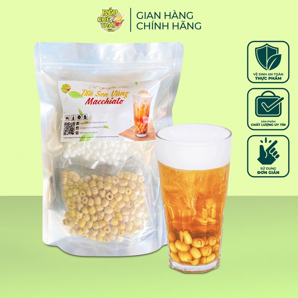 Trà sen vàng macchiato cao cấp nấu tại nhà - tặng kèm dưỡng nấu đơn giản - Bếp Chè Thái