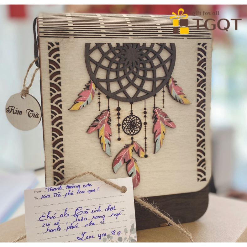 Túi xách nữ cá tính phong cách Vintage - túi gỗ bọc da tặng kèm tag treo khắc tên theo yêu cầu - quà tặng ý nghĩa cho nữ