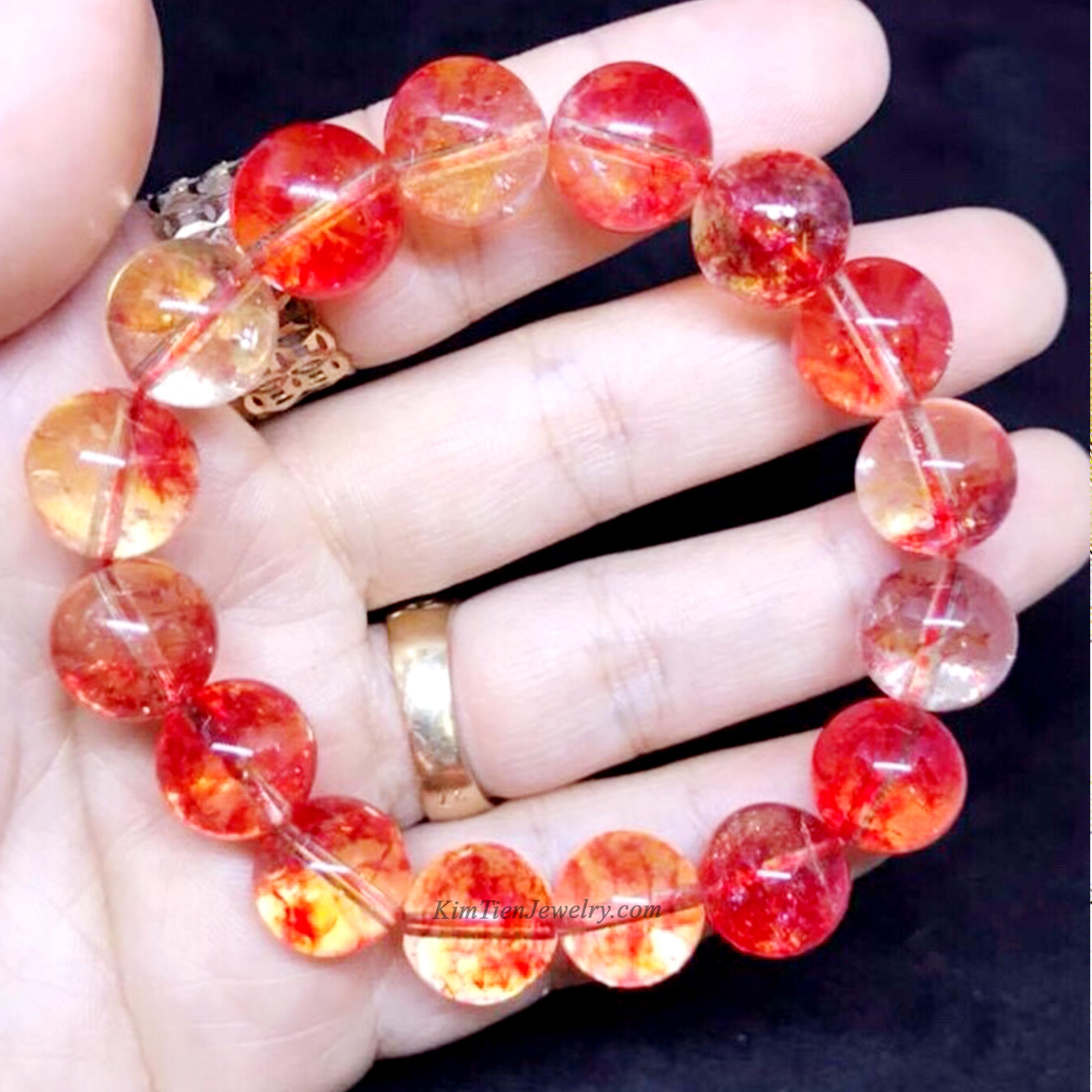 Vòng Tay Phong Thủy Ưu Linh Đỏ - Hợp Mệnh Hỏa , Mệnh Thổ - Mang Đến Bình An  - Gia Tăng Vượng Khí - Tặng Kèm Dây, Đá Dự Phòng