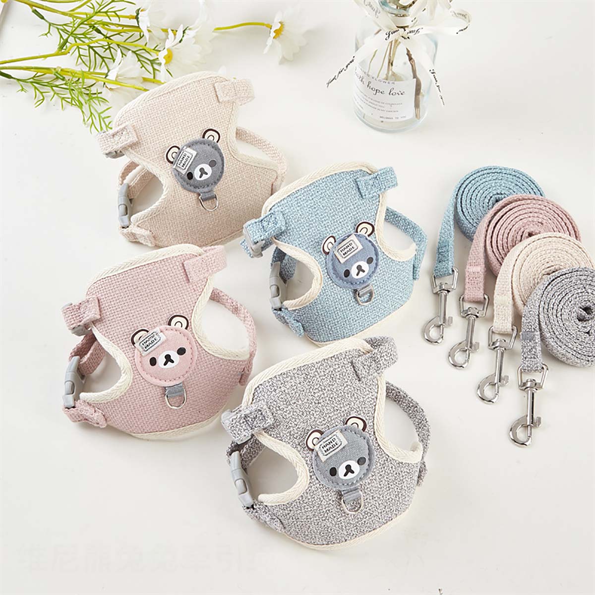 Dây Xích Yếm Đai Dắt Dạng Kèm Áo Yếm Ngực Chó Becgie Béc To Lớn Mèo Con Thú Cưng Chuột Hamster Đi Show Dạo Chơi Nhỏ Dài Thiên Thần LA PET HOUSE