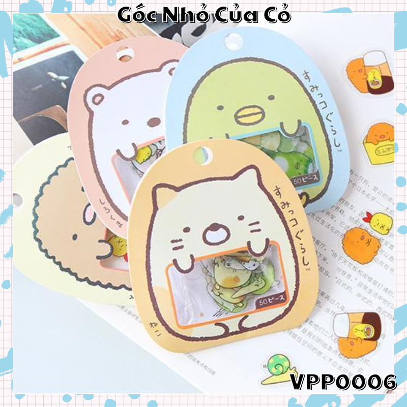 Bộ 50 miếng sticker mẫu động vật siêu đáng yêu gocnhocuaco VPP0006