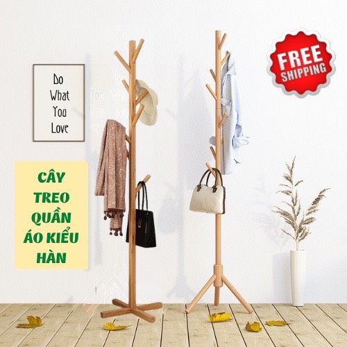 Cây Treo Quần Áo Gỗ Đa Năng Vintage Decor Kiểu Hàn Domino.home