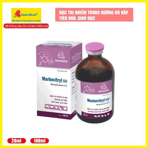 Thuốc thú y marbovitryl vemedim đặc trị ho, suyễn heo, viêm phổi heo, dê