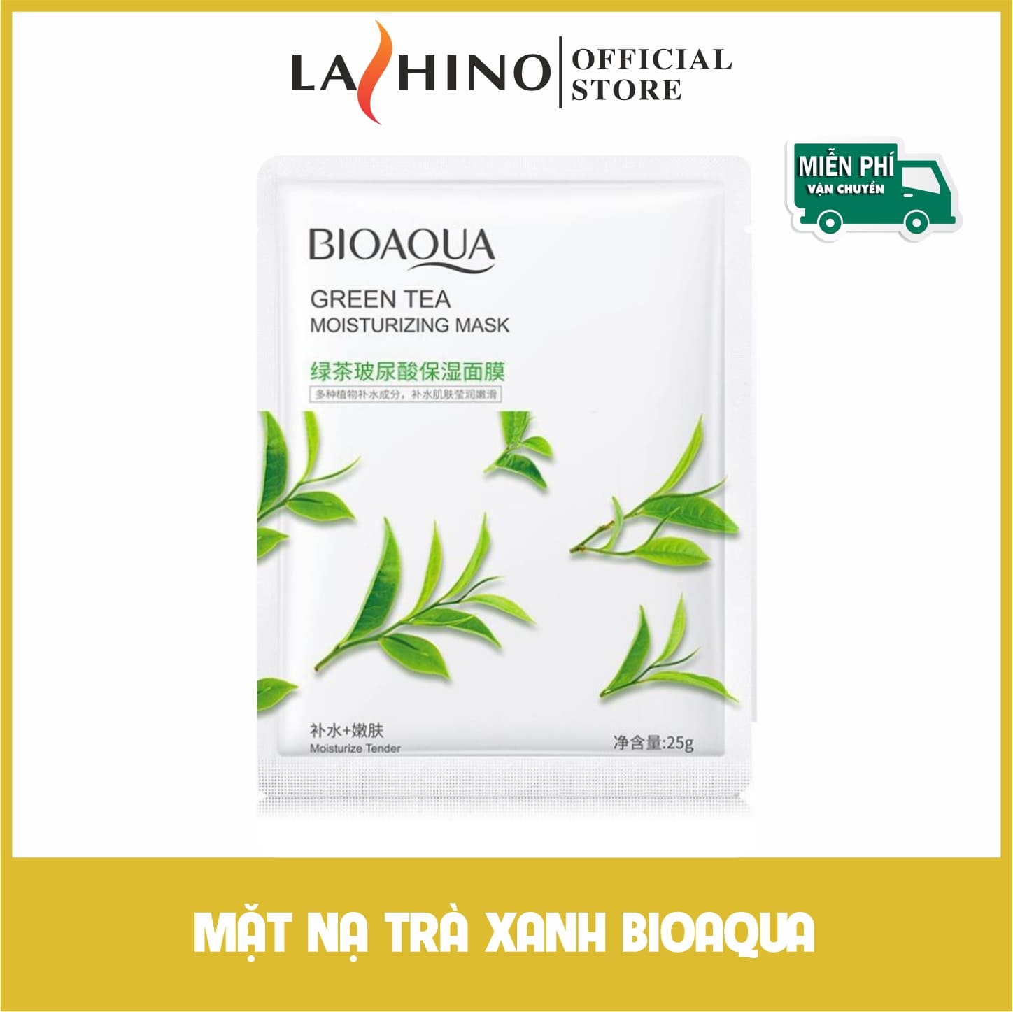 [FREE SHIP + COMBO 5] Mặt nạ Trà xanh Bioaqua dưỡng da giảm mụn ngăn ngừa lão hóa làm sạch da