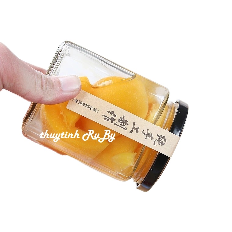 Hũ Thủy Tinh Vuông 100ml Đựng Thực Phẩm, Hủ Đựng mật ong, Lọ Gia vị, Lọ thủy tinh đựng bột nghệ