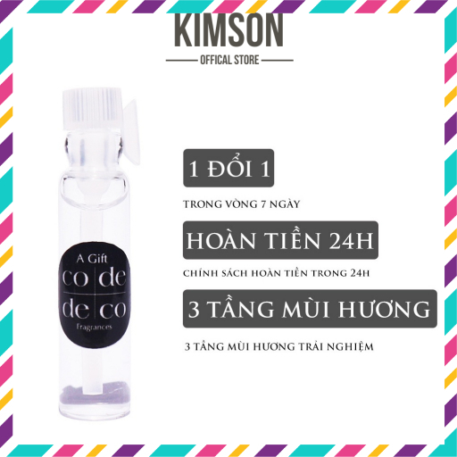QUÀ TẶNG DEAL SỐC Nước Hoa CODEDECO Vial Dùng Thử 1ml Dạng Chấm, Tiết