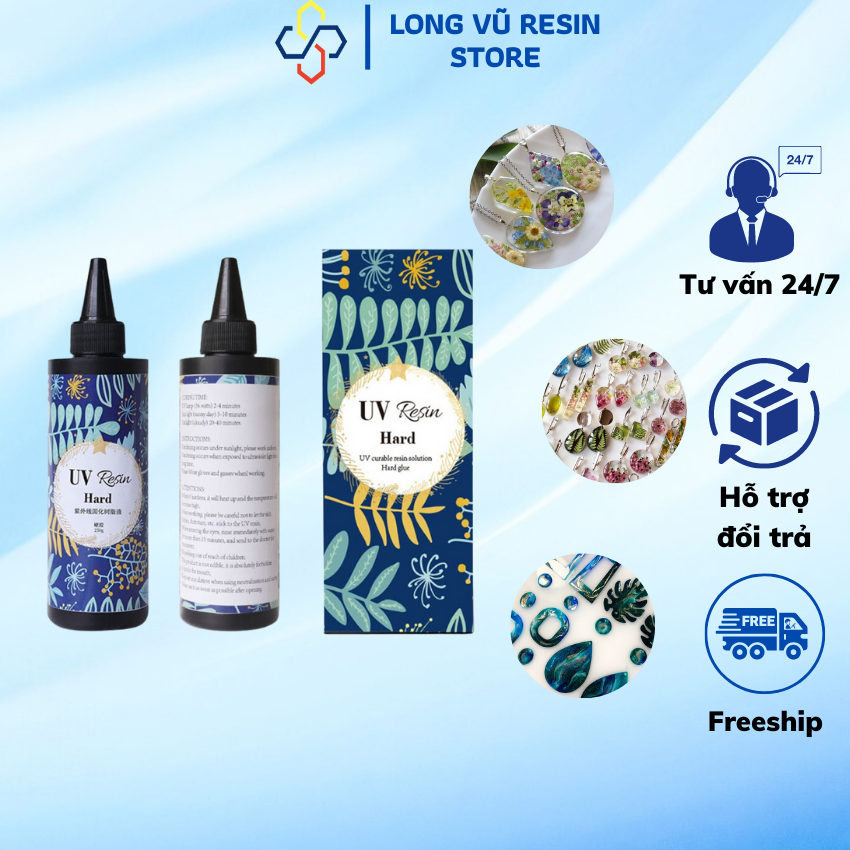 Keo resin uv - loại cứng - nhanh khô trong suốt - 60g