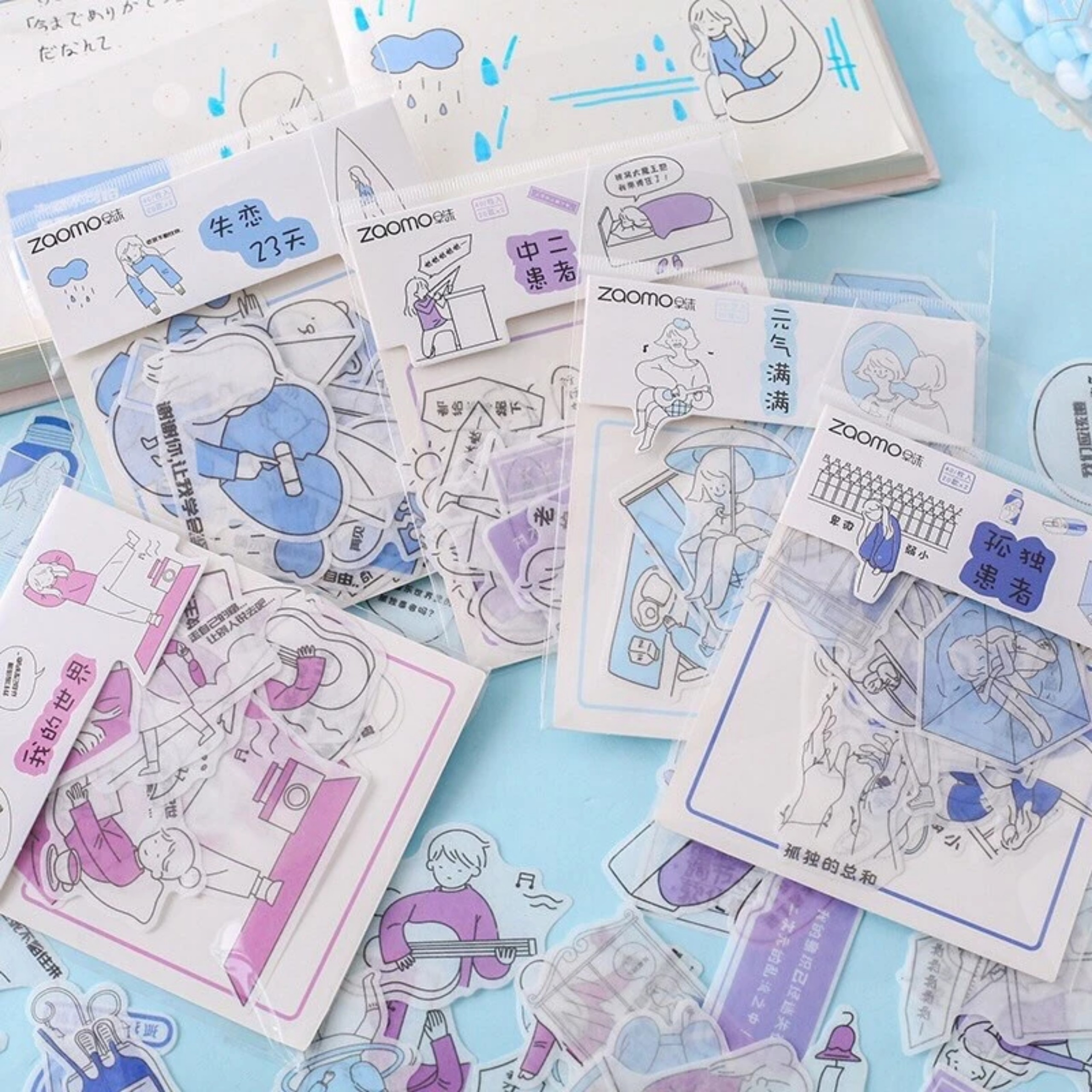 Set 40 hình dán sticker cuộc sống hằng ngày