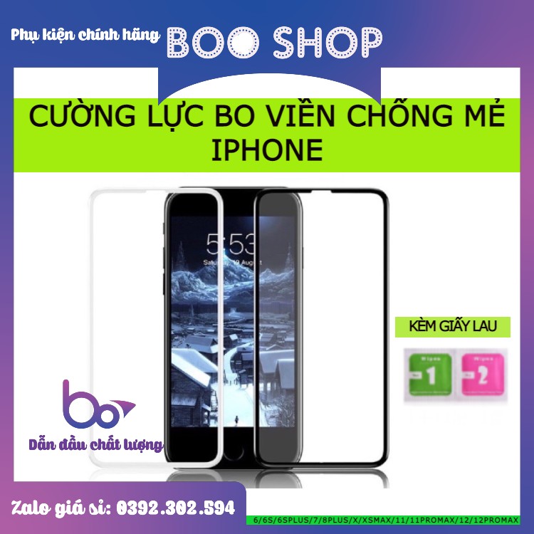 [ FULL HỘP + GIẤY LAU ] KÍNH CƯỜNG LỰC , MIẾNG DÁN MÀN HÌNH BO VIỀN CHỐNG MẺ VỠ VIỀN CHO TẤT CẢ DÒNG IPHONE - 100 ĐÁNH GIÁ 5 SAO