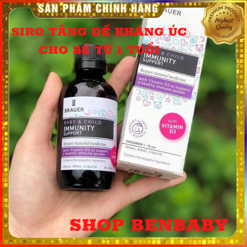 Siro tăng sức đề kháng cho trẻ brauer baby & child immunity 100ml