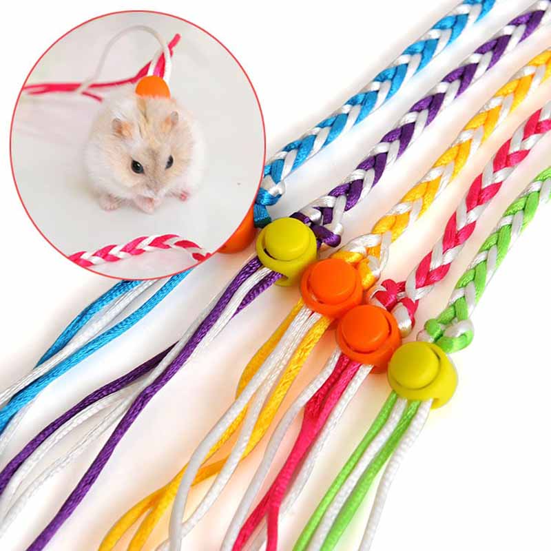 Dây dắt hamster, thỏ, Sóc , đuôi mập, chuột lang đi dạo, dây xích thú cưng 1.4M dây dệt tay kéo có thể điều chỉnh
