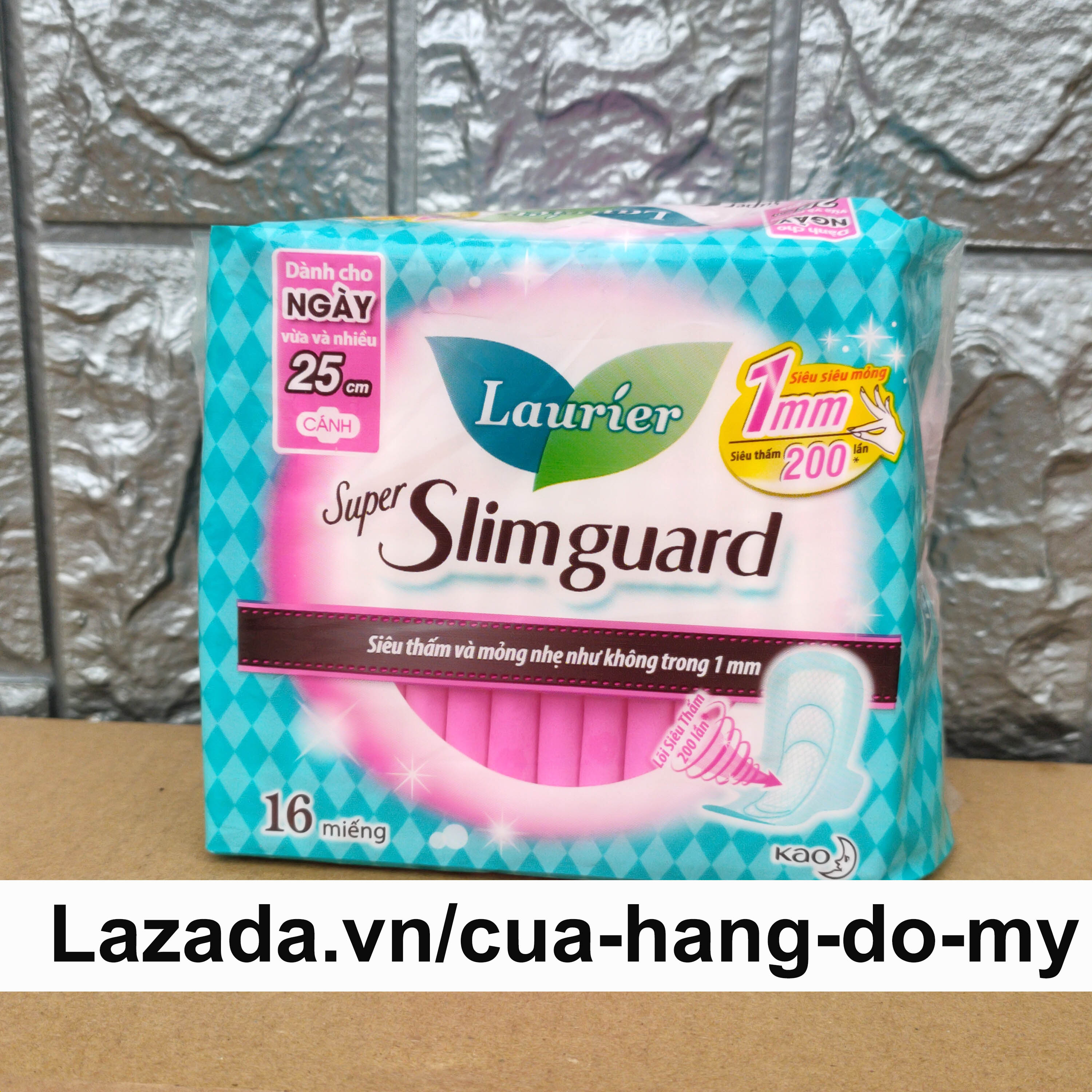 Băng Vệ Sinh LAURIER Siêu mỏng BẢO VỆ 1MM Super Slimguard Cơ bản không mùi 25cm có cánh gói 16 miếng dành cho ngày vừa và nhiều - Siêu thấm và mỏng nhẹ như không - Cửa Hàng Đồ Mỹ