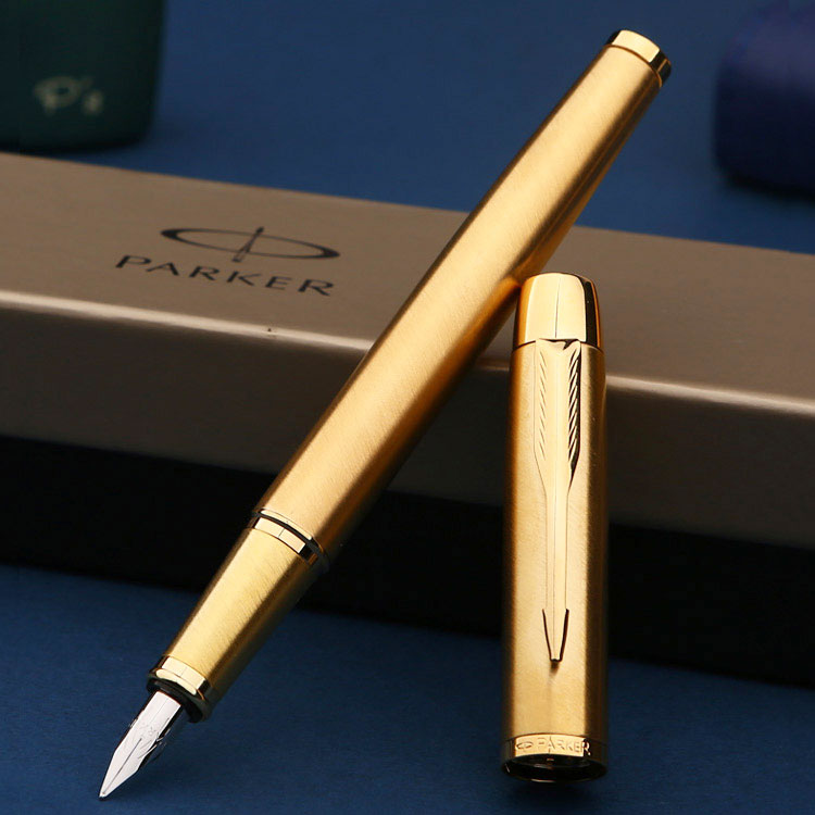 Bút Phun Vàng Cổ Điển Parker IM, Viền Vàng Với Bộ Hấp Thụ Mực Nắp Đậy 0.5Mm Điểm Mịn