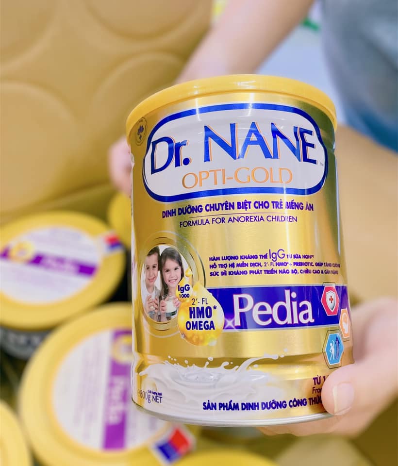 Sữa bột dr.nane optigold pedia lon 800g, giảm biếng ăn