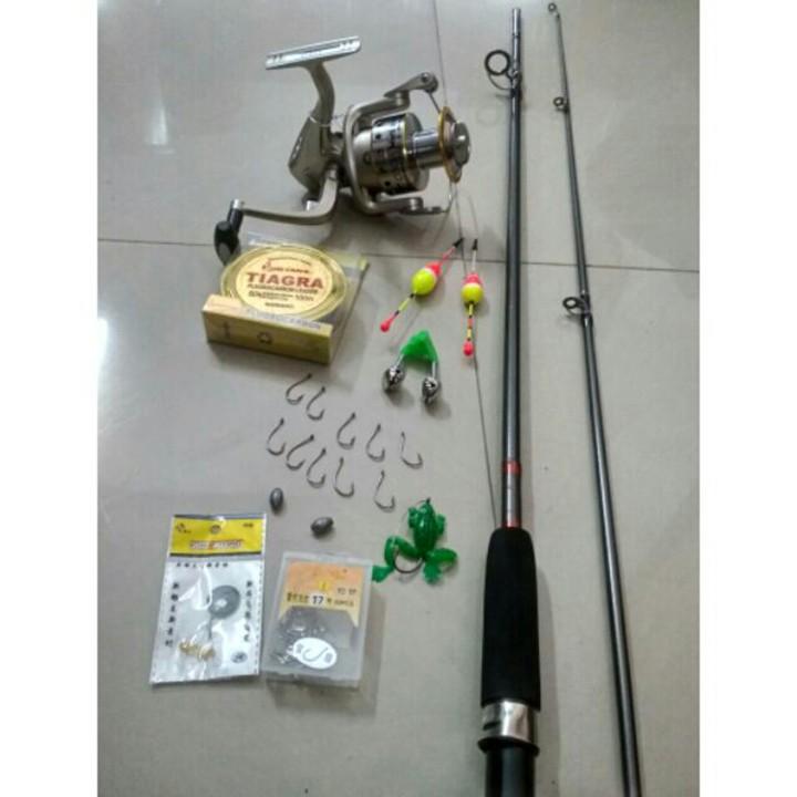 Bộ Cần Câu Máy Simano 2 Khúc Đặc 1m5, 1m65, 1m8, 2m1, 2m4, 2m7 Và Máy TFB YOLO 6000 Tặng Kèm Bộ Phụ Kiện Siêu Hót Như Hình ( A Chung Đồ Câu )