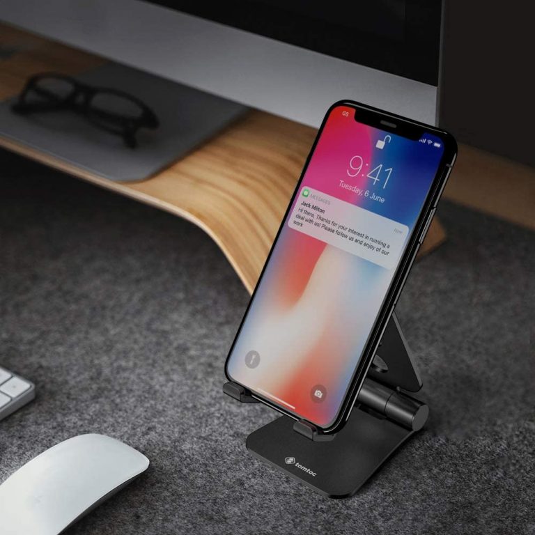 Gía đỡ Tomtoc Alumium đa góc dành cho Nintendo Switch/Ipad Mini/Iphone/Smartphone Silver Black