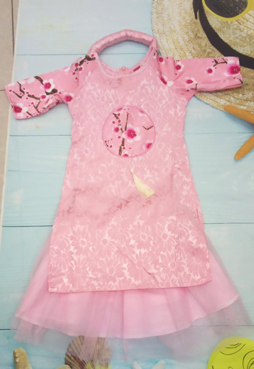 Áo dài cách tân cho bé 10-25kg - Combo áo dài chân váy mấn
