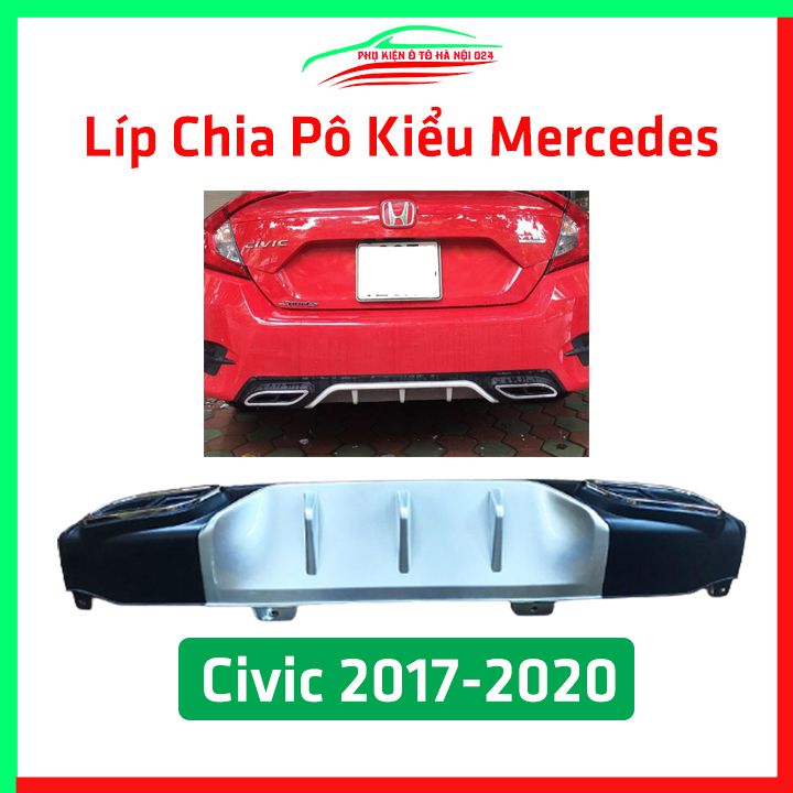 Lippo, líp chia pô ô tô Civic 2017 2018 2019 2020 Kiểu Mercedes chuẩn form trang trí, bảo vệ  xe hơi
