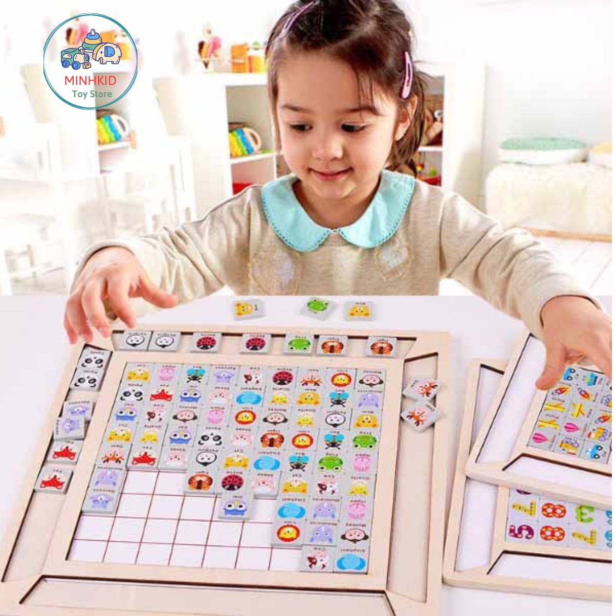 Đồ chơi xếp hình ghép cặp PIKACHU 80 hình bằng gỗ, đồ chơi trí tuệ phát triển tư duy thông minh cho bé