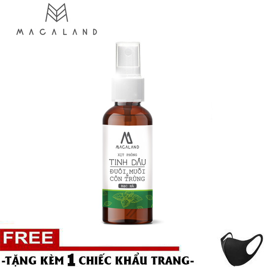 (MUA 1 TẶNG 1) Xịt Phòng Tinh Dầu Đuổi Muỗi Và Côn Trùng Sả Chanh / Bạc Hà / Hương Hoa Cho Phòng Ngủ Của Bé Yêu 50ml MACALAND Khử Mùi Thư Giãn Với Hương Thơm Thiên Nhiên Dễ Chịu