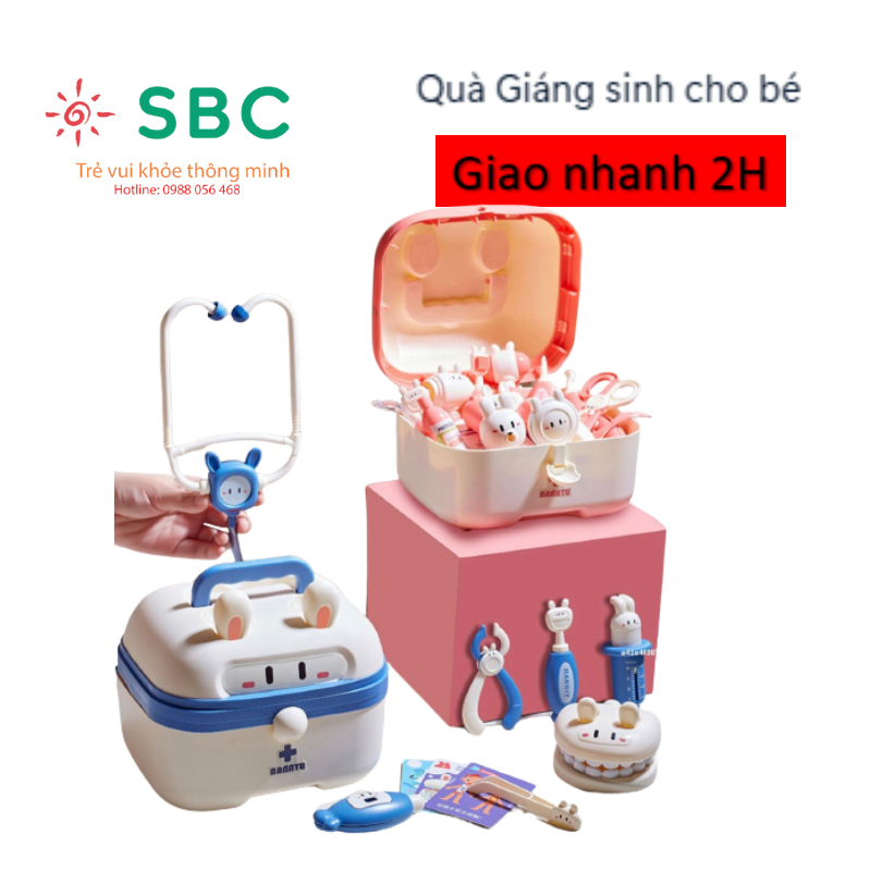 Đồ chơi nhập vai - Hộp bác sỹ, hộp bác sĩ thỏ mẫu 36 chi tiết