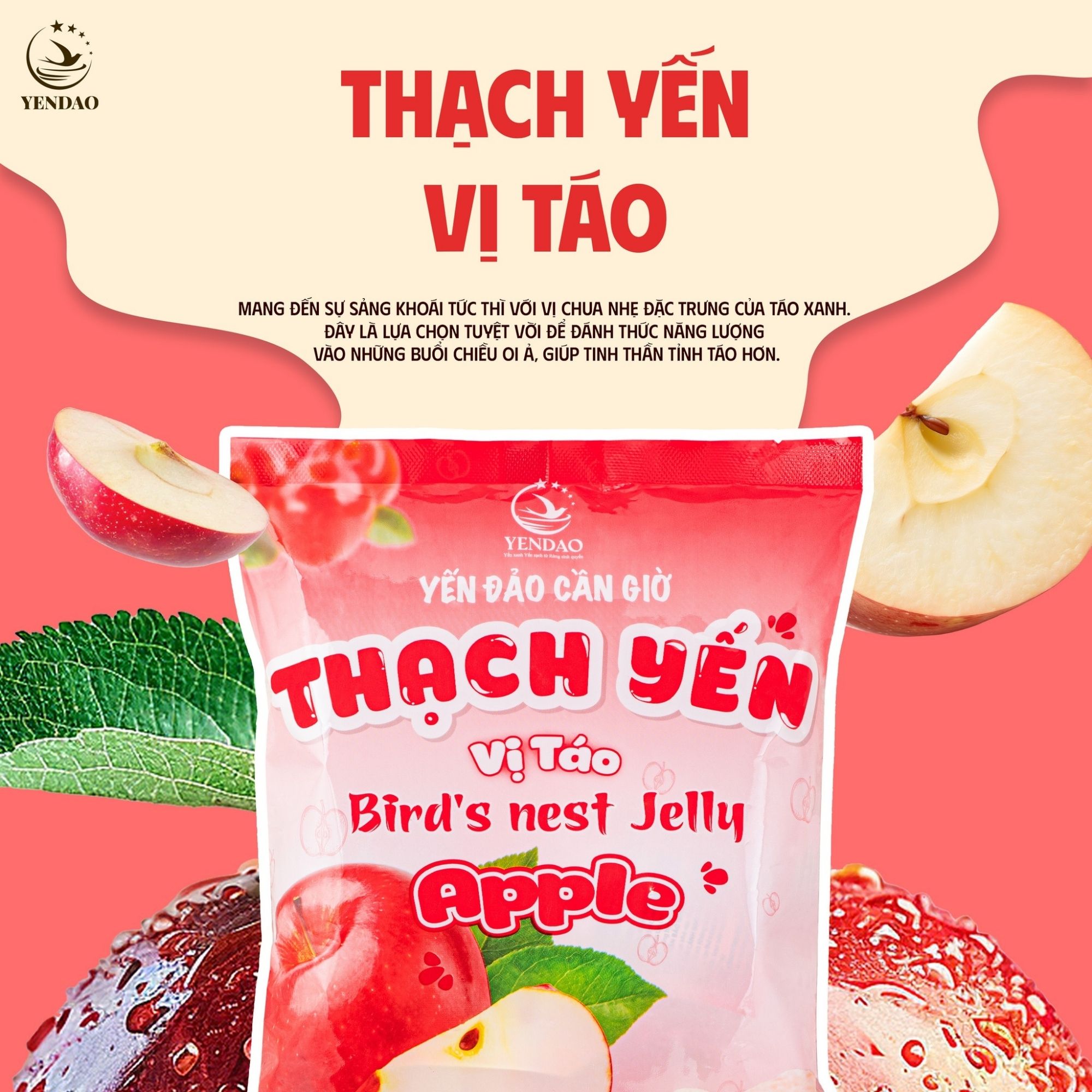Yến Đảo - Thạch Tổ Yến Vị Táo Hương Vị Trái Cây Tươi Ngon, Dinh Dưỡng Cho Cả Gia Đình