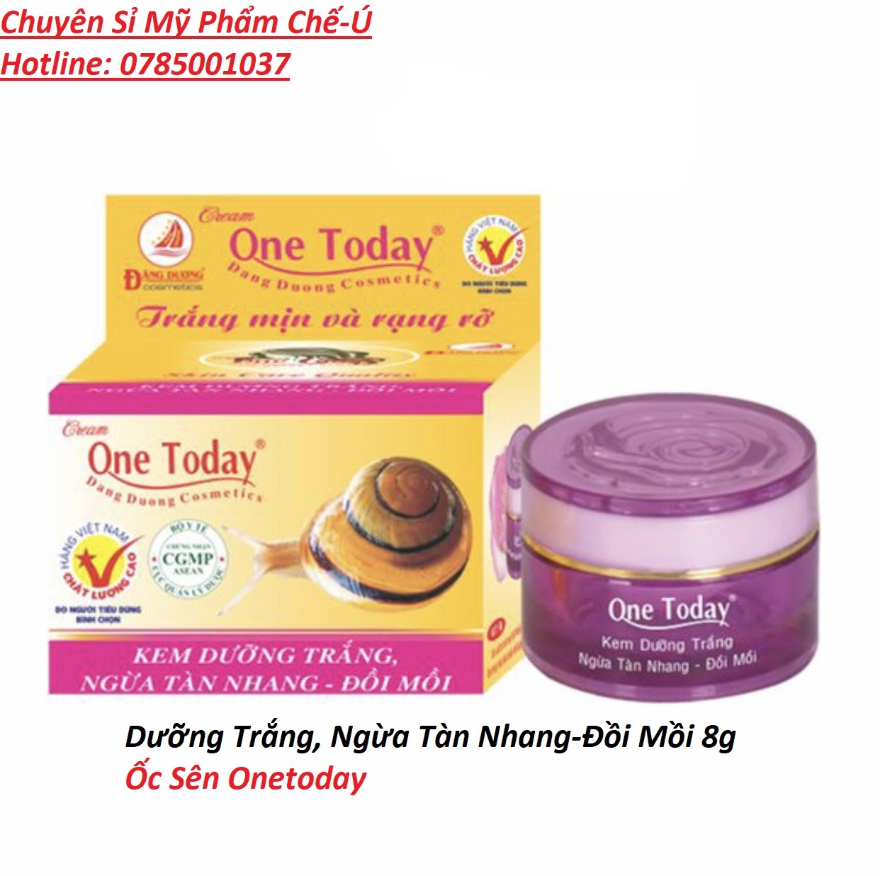 Kem Dưỡng Trắng Tàn Nhang-Đồi Mồi 8g và 15g Vip Onetoday Kem Ốc Sên